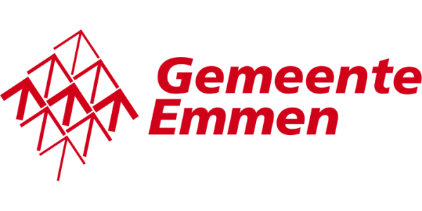 Logo van Gemeente Emmen in rood.